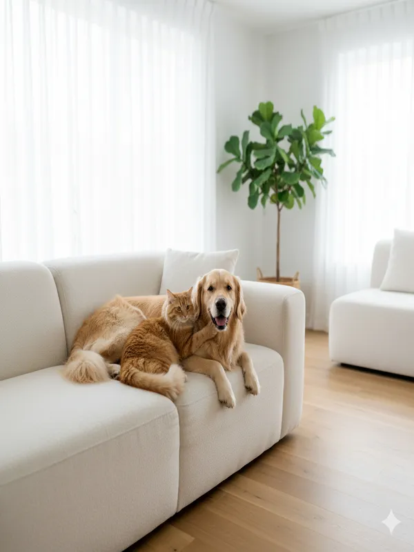 Dog and cat at home — pet care tips